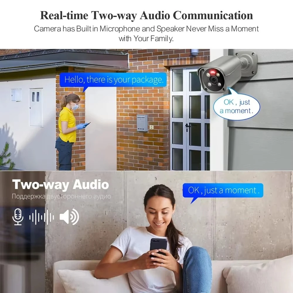 For H.265 16CH 5MP 8MP POE Camera System Face Human Detect Motion Detection  4K Security Surveillance Set Colorful Night