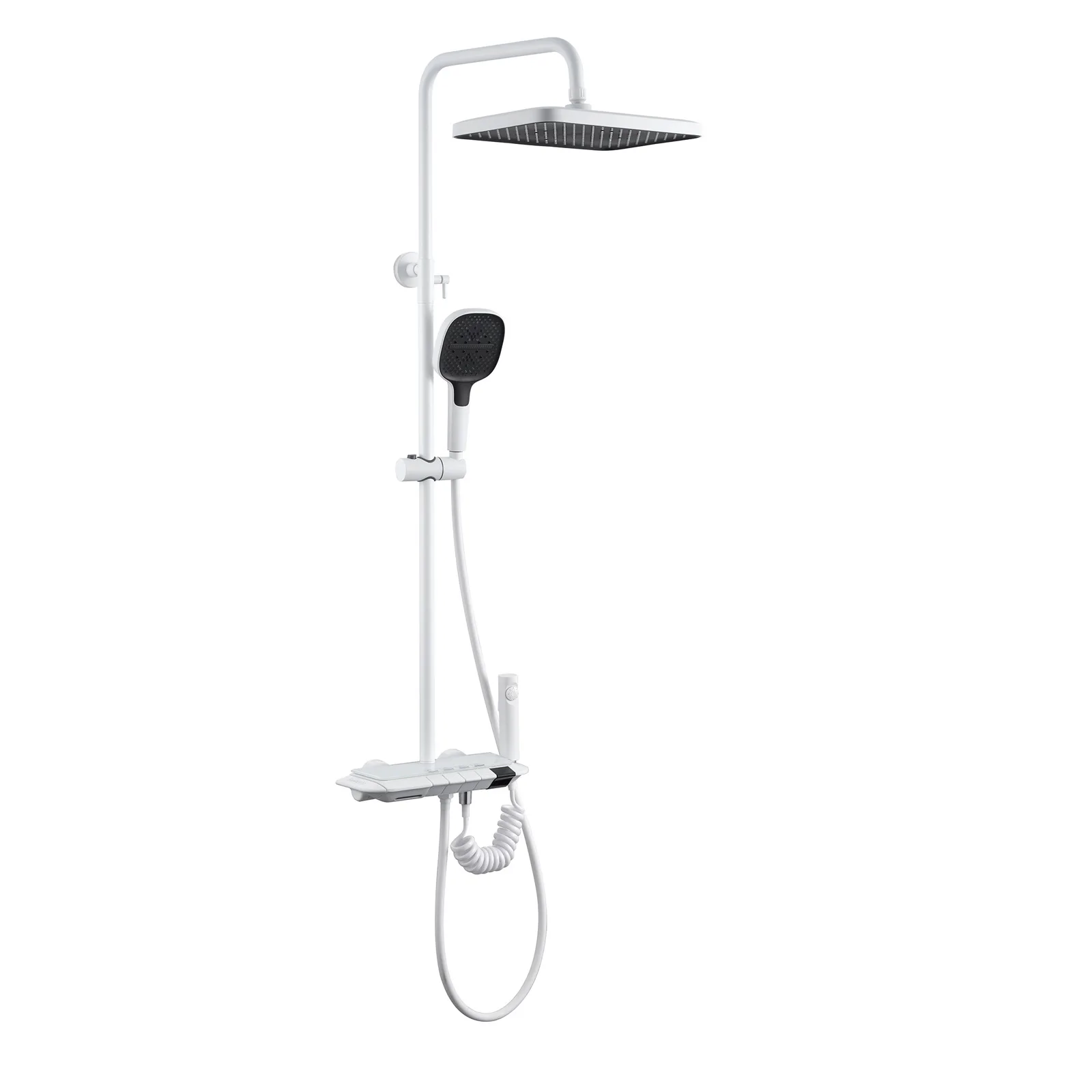 Four-function Constant Temperature Digital Display Home Bathroom Surface Shower Gun Gray Wall Shower Set