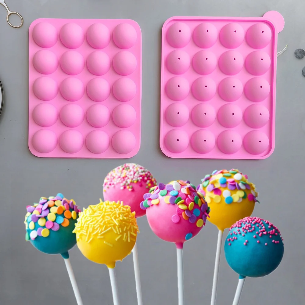 20 Hole Silicone Lollipop Mold DIY Chocolate Jelly Ice Ball Cake Molds Reusable mold Baked Dessert non-stick Mould Kitchen Tools