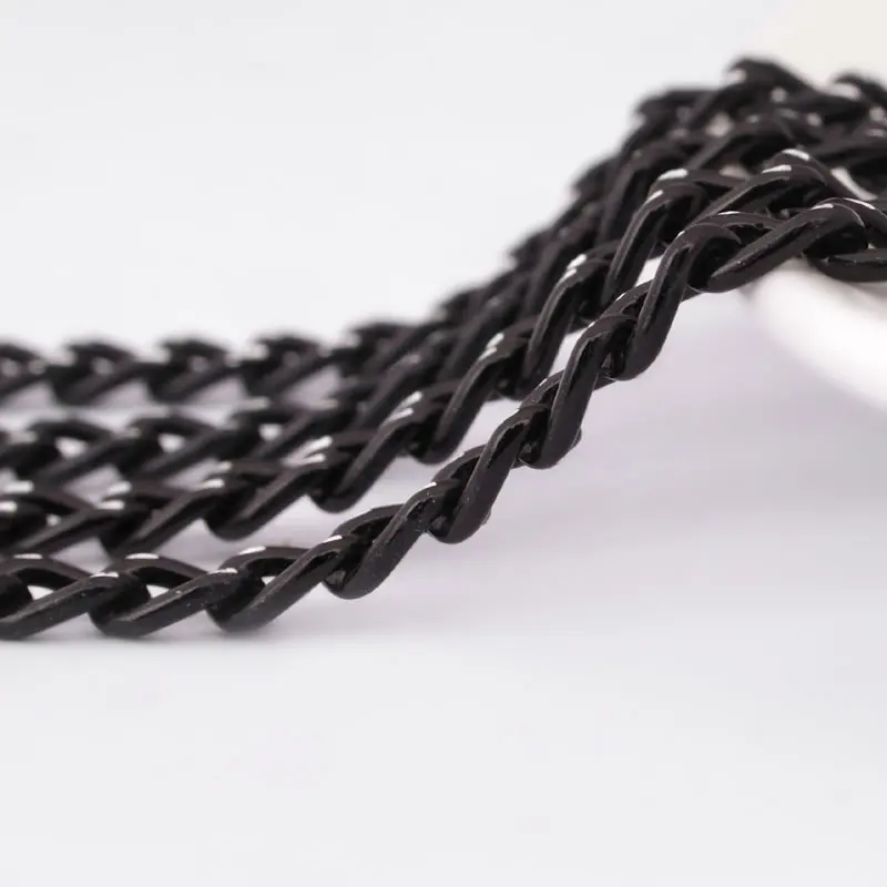 5 Meters Width 3MM 3.5MM 5MM Electrophoresis Black Aluminum Extended Chain Diy Jewelry Findings Accessories Wholesale