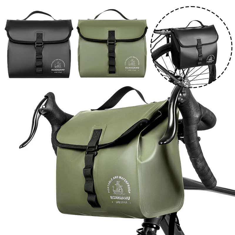 

Водонепроницаемая сумка-корзина из искусственной кожи большой емкости для мотоцикла и велосипеда, подвесная сумка для путешествий на открытом воздухе и ручная кладь с ручками для хранения велосипеда