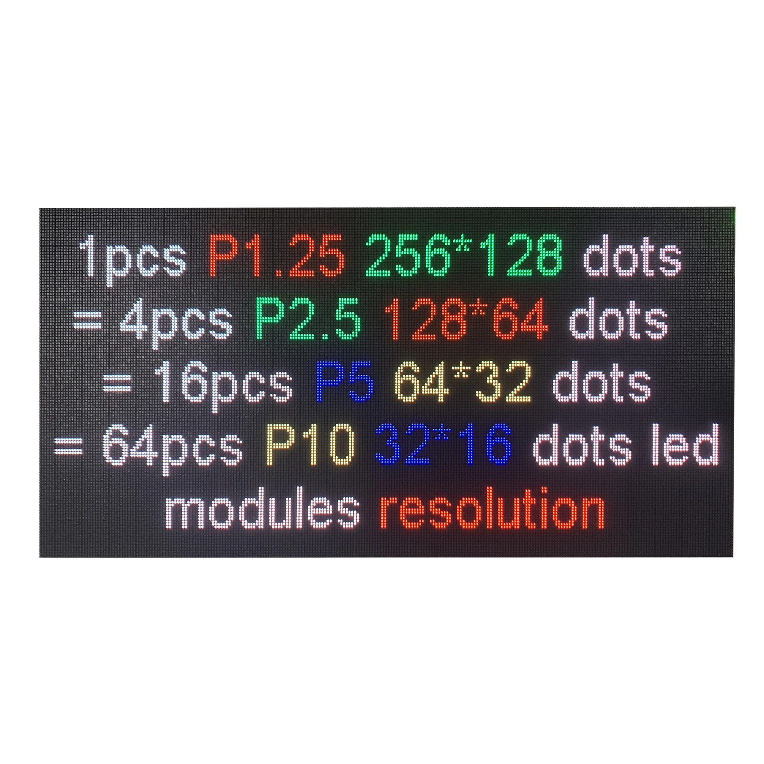 LED Indoor P1.25 320x160mm Matrix HD Panel Screen 256x128 Pixels SMD Programmable Full Color RGB Module 1/64Scan Video Display