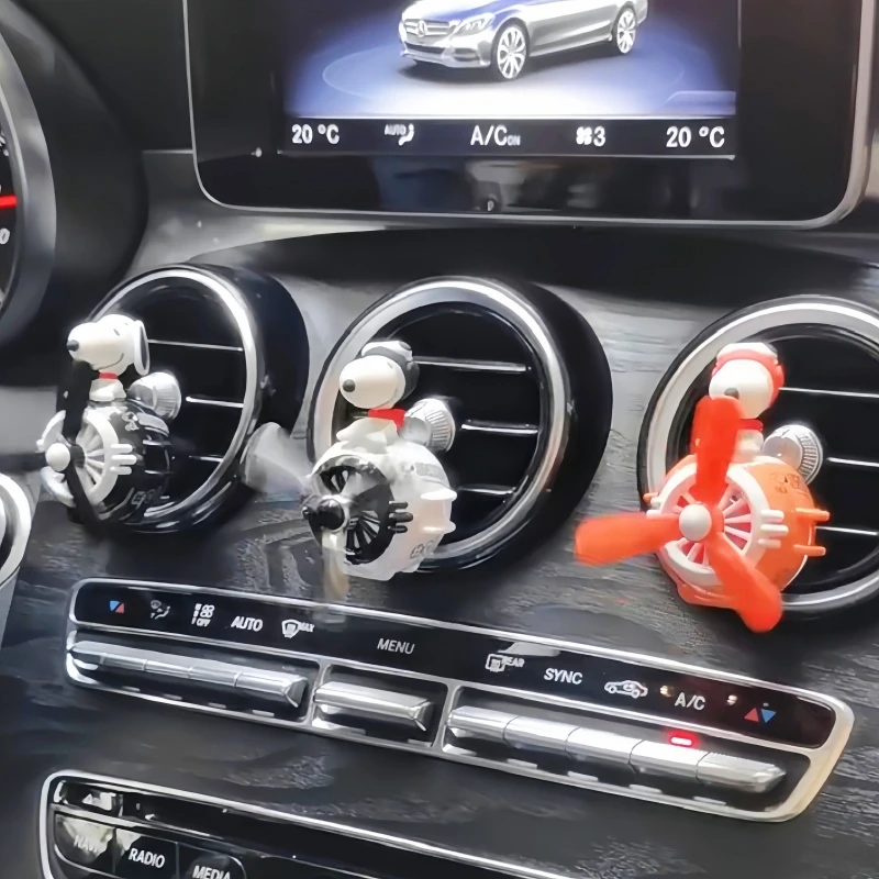 

In Stock Snoopy Anime Car Air Freshener Aromatherapy Fragrance Piece Car Air Outlet Ornament Perfume Clip Decor Car Accessories