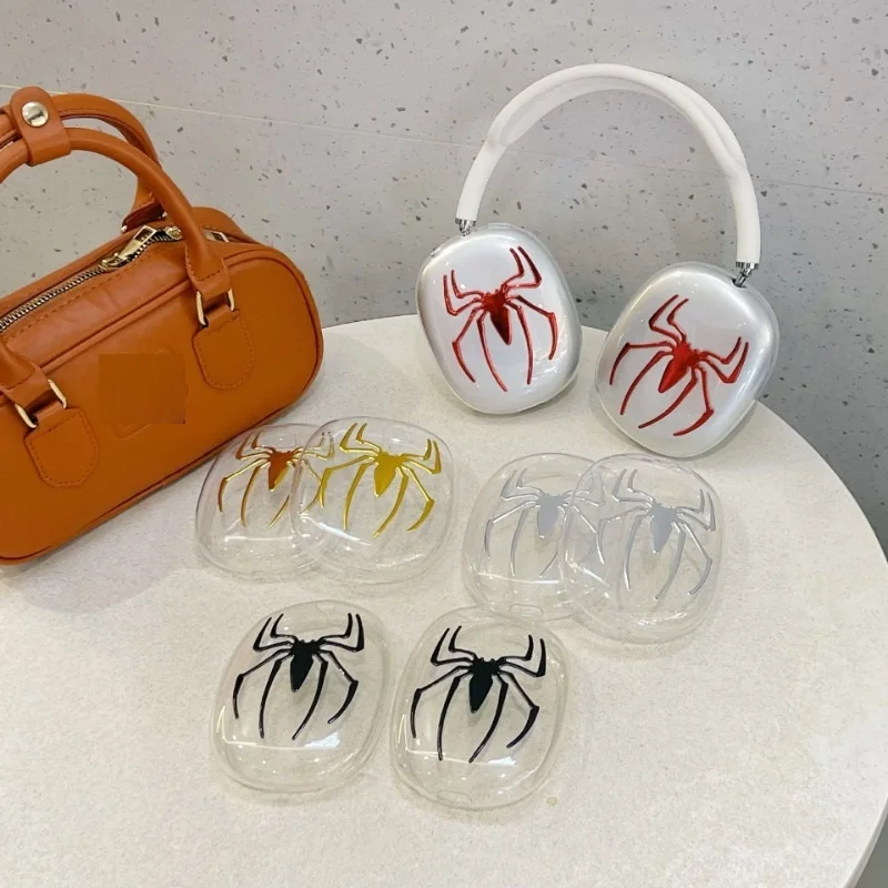 Étui 3D Spider pour Apple Airpods Max, accessoires pour écouteurs, coussinets d'oreille, étui transparent en silicone pour aides auditives EJBHT10