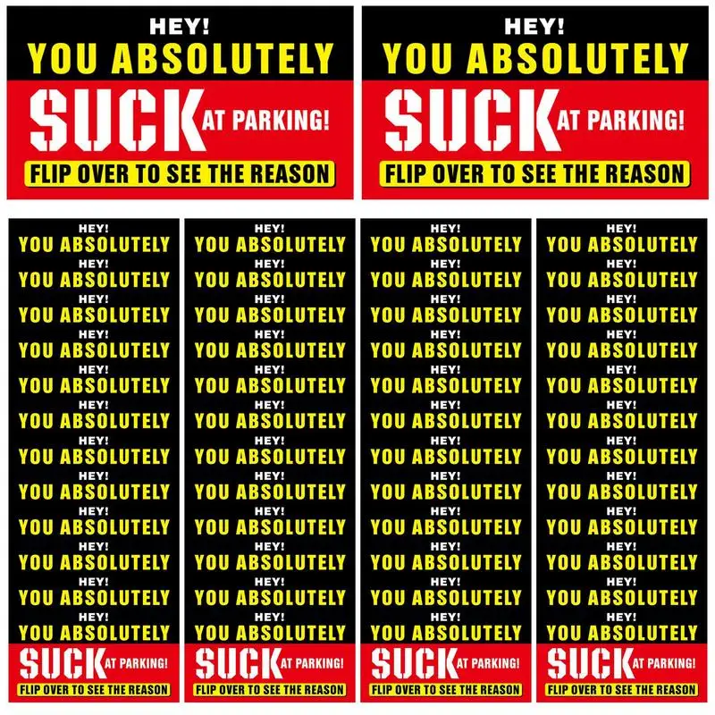 50pcs Fake Parking Tickets 2X3.5 Inch Bad Parking Notes Funny Labels Business Cards Multi Reasons Violation Stocking Stuffers