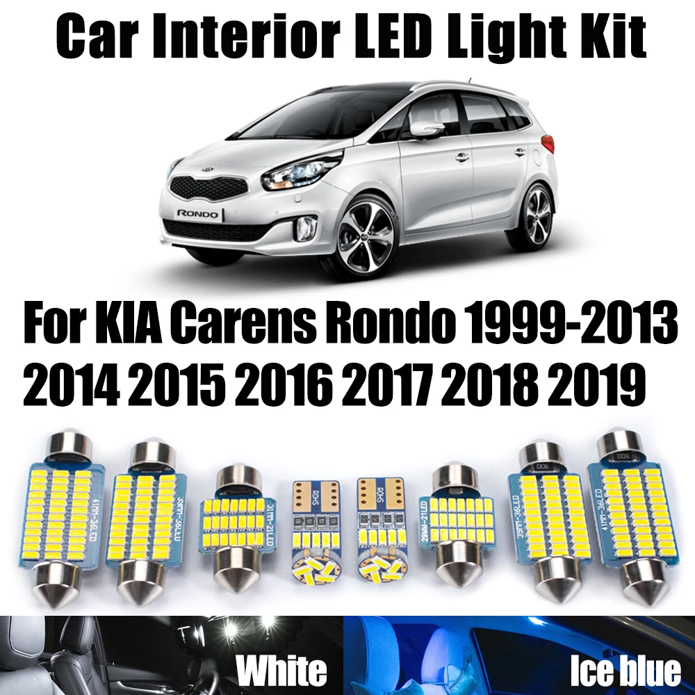 

Для KIA Carens Rondo 1999-2013 2014 2015 2016 2017 2018 2019 Canbus без ошибок Автомобильные лампы Светодиодный комплект внутреннего освещения для чтения с куполом и картой