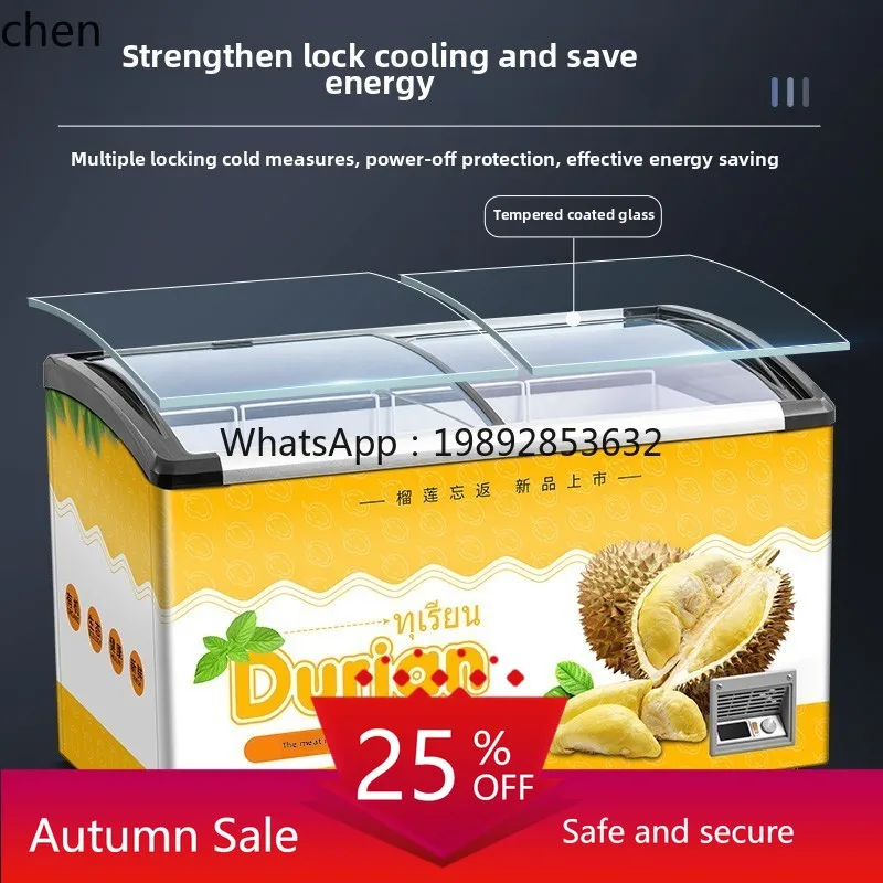

ice cream durian frozen display cabinet child and mother cabinet freezer glass door horizontal island cabinet supermarket