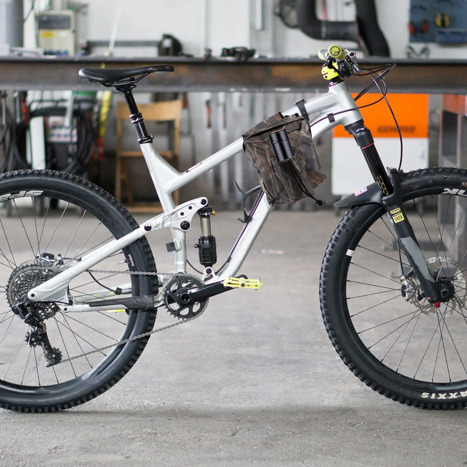 

Bike Front Tube Storage Bag Waterproof Durable Cycling Saddle Bag Double Zipper Large Capacity Outdoor Storage Pouch for Bike