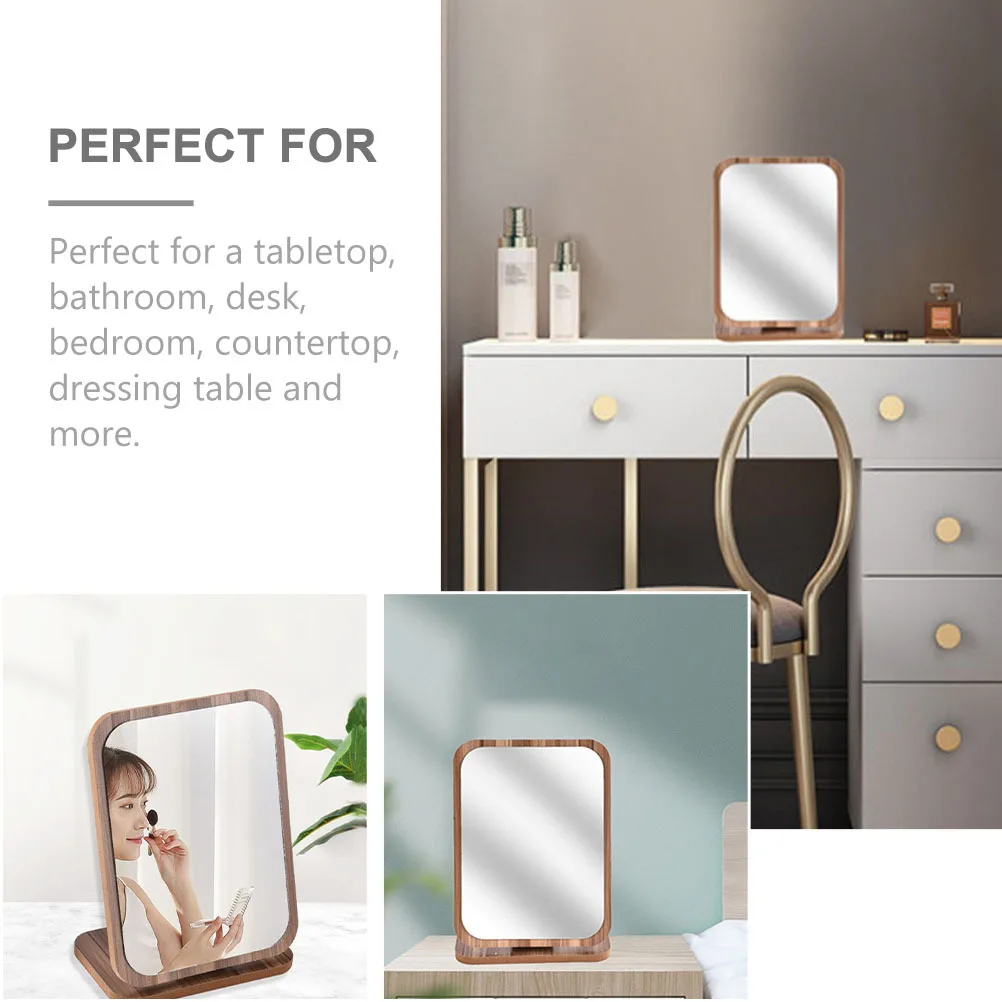 Eleganter Klappspiegel, drehbares Desktop-Design für Make-up, Rasieren, Dressing, Tischplatte, Waschtisch, Heimdekoration, Geschenk, drehbarer Spiegel