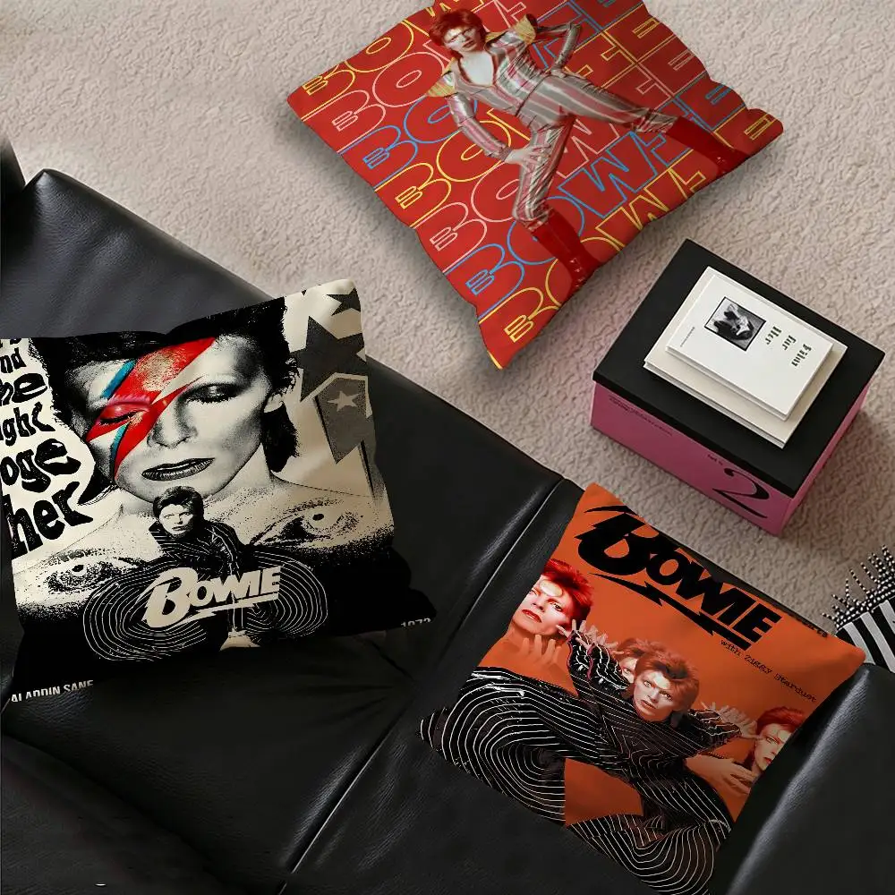 D-David Hot Singer B-Bowie Pillow Gift Home Office Decoration Bedroom Sofa Car Cushion Cover case 45x45