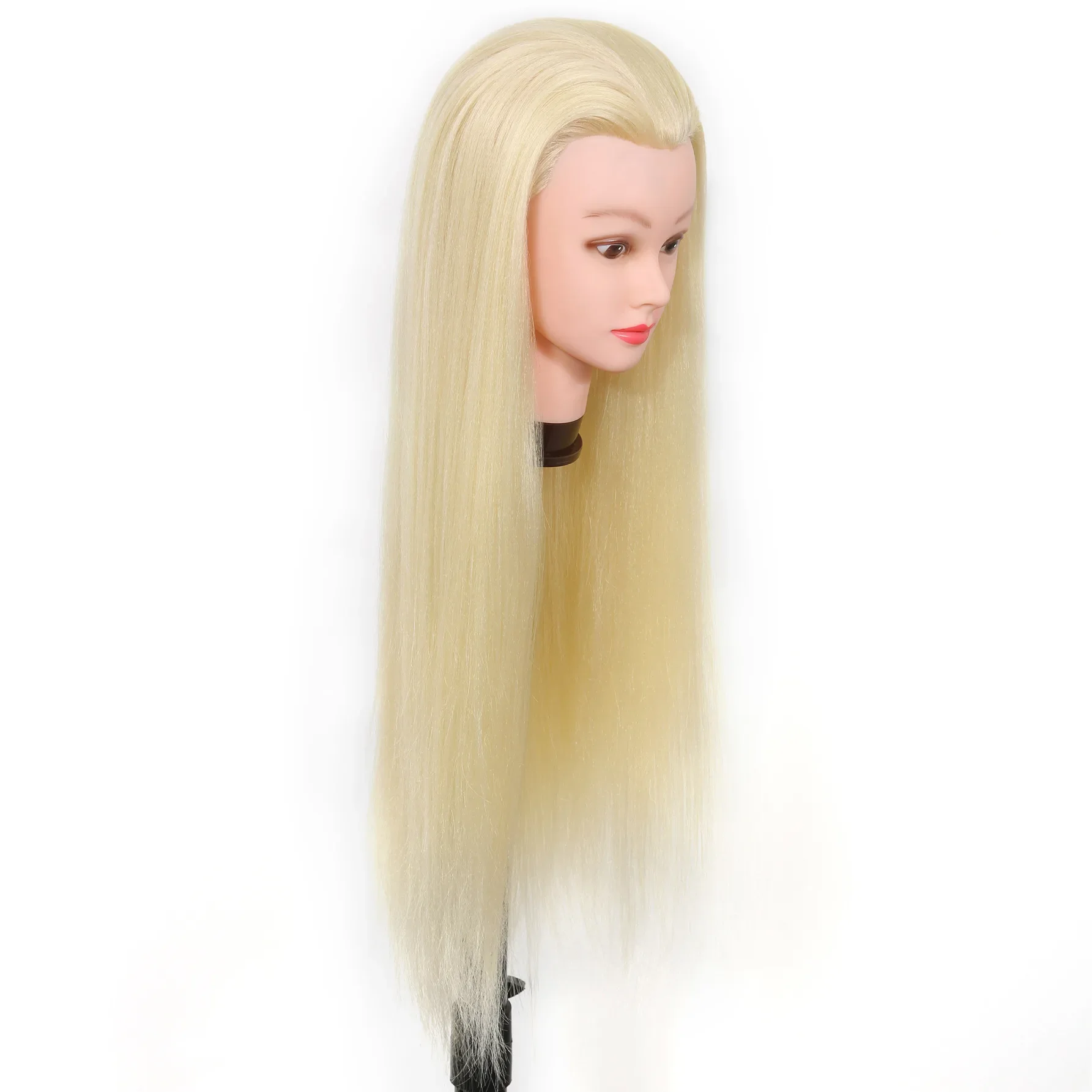 Mannequin Heads With Synthetic Hair For Hair Training Styling Solon Hairdresser Dummy Doll Head For Practice Hairstyles Stand