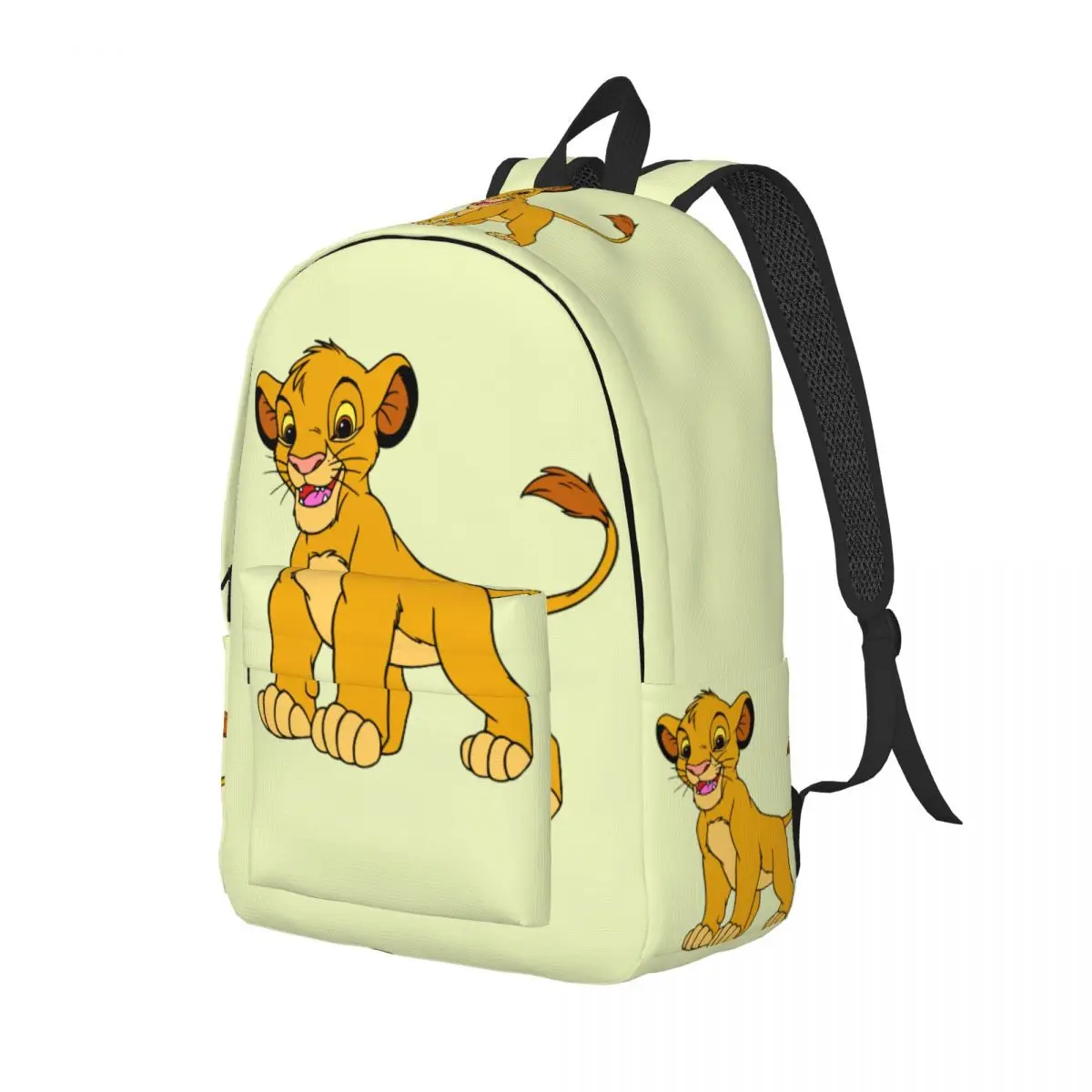 Custom Simba Nala The Lion King Canvas Backpacks Men Women Fashion Bookbag for School College Pumbaa Bags