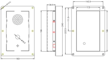 Картина 6: Телефон для лифта KOONTECH KNZD-09 POE SIP, встраиваемый, с вращающимся набором номера, металлический, для отелей