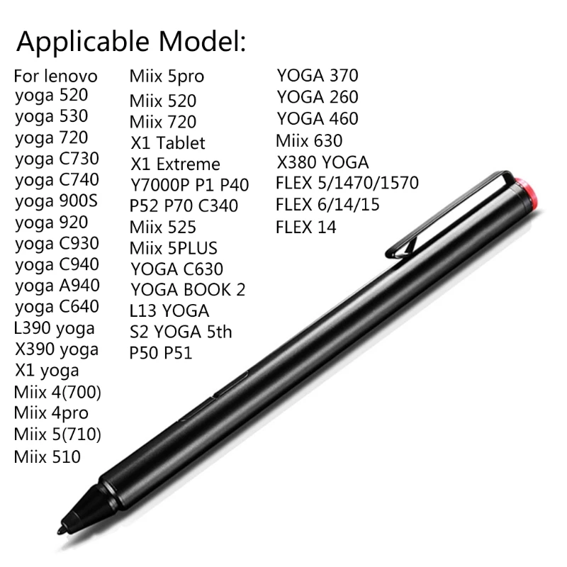 

2048 Touch Stylus Pen for Lenovo Thinkpad Yoga460/260/520/530/720/900s MIIX 4/5 MIIX 510/700/710/720 Flex 15 Active Pen