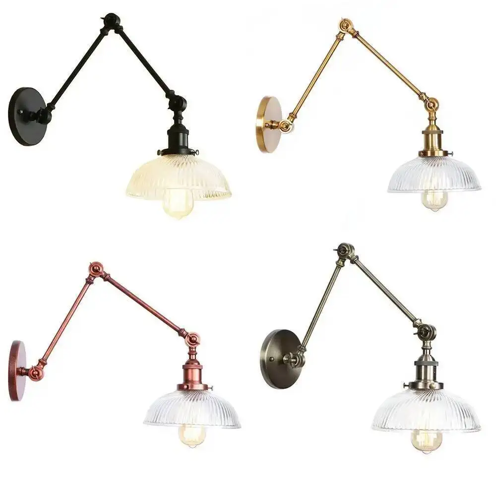 

LED Glass Wall Lamps Adjustable Foldable Telescopic Swing Long Arm Sconce Bedside Aplique De Pared Lighting Decor Light