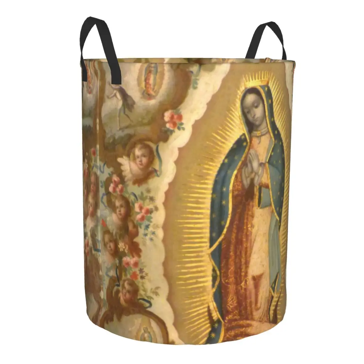 Custom Virgin Of Guadalupe Virgin Mary Laundry Basket Mexico Catholic Saint Toy Clothes Hamper Storage Bin for Kids Nursery