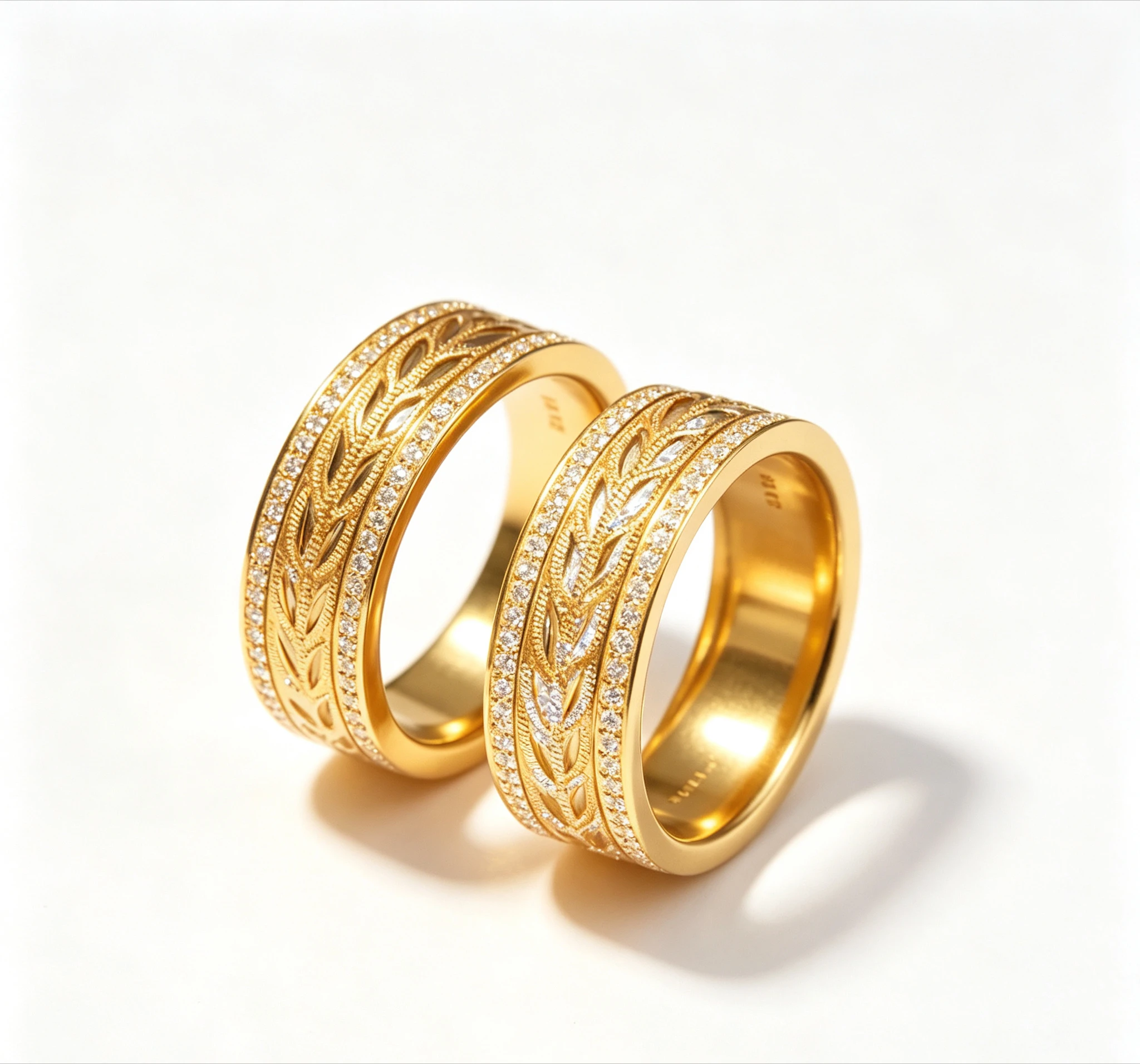 real gold wheat ears inlaid diamond ring ancient method weaving index finger ring wealth rolling  Giving gifts for friends