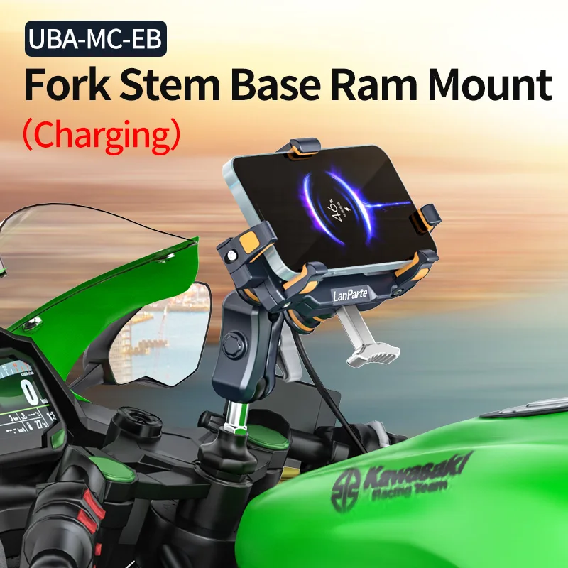 LanParte شوكة الجذعية جبل امتصاص الاهتزاز دراجة نارية الهاتف جبل سبائك الألومنيوم حامل هاتف الخليوي للدراجة