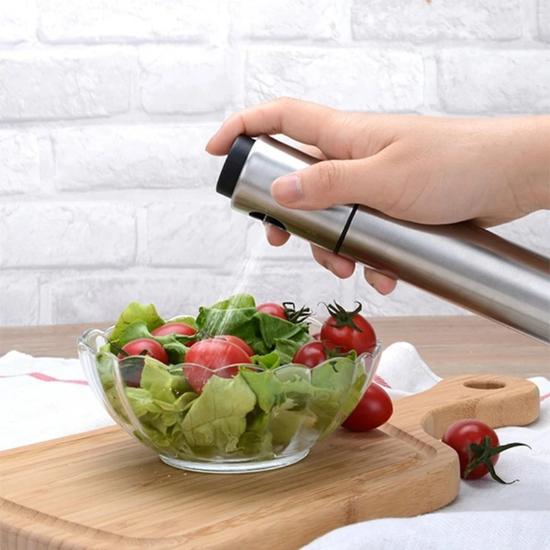 

80ML BBQ Olive Oil Vinegar Sprayer Oil Spray Bottle Pump Stainless Steel Oil Dispenser Seasoning Kettle BBQ Kitchen Tool