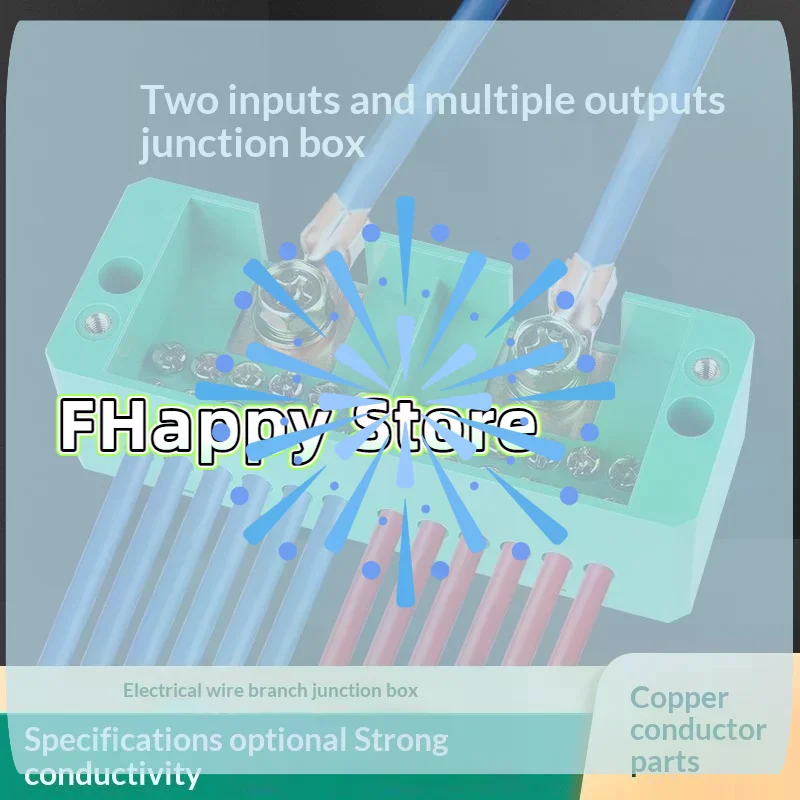 1Pc Fj6 Single Three Phase Electrical Junction Box 2in Outlets 4 6 8 12 16 18 Ports Brass Terminal For Household Distribution