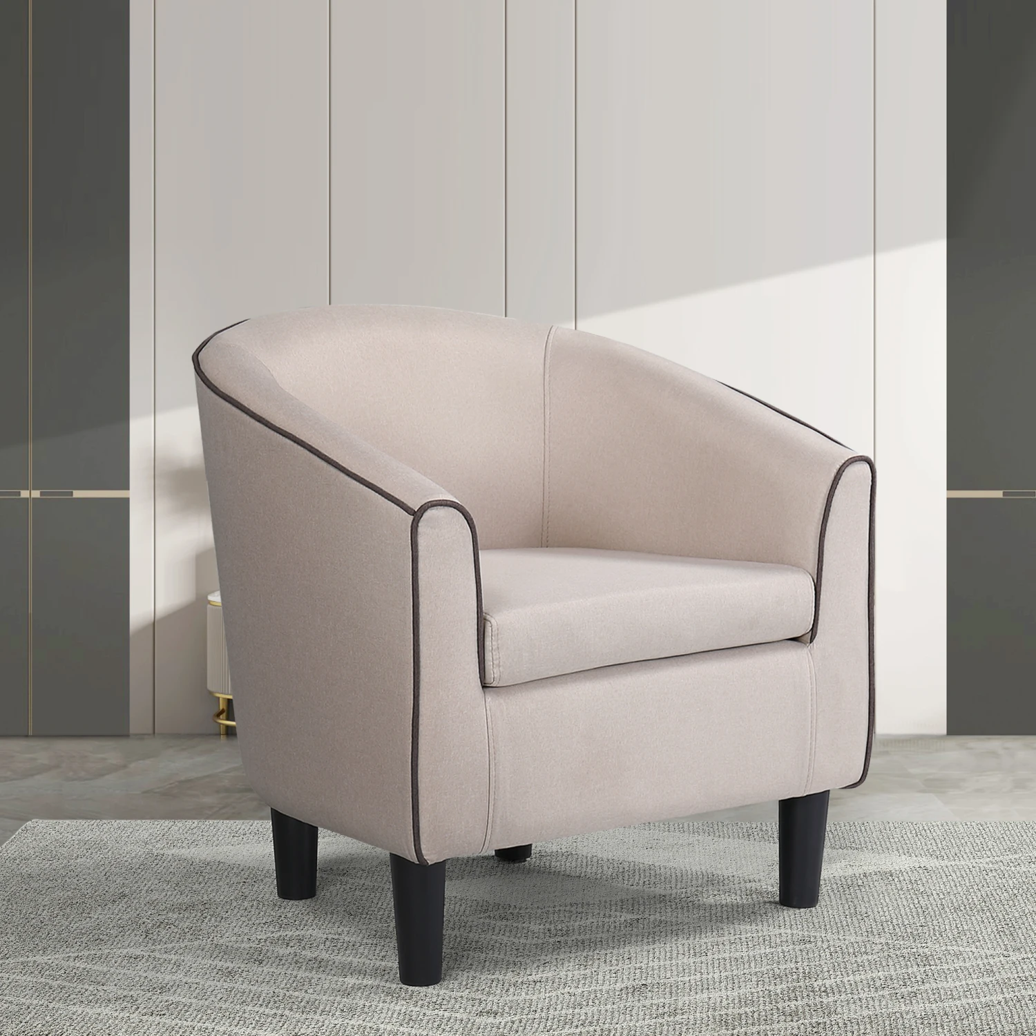 

JST Accent Chair, Modern Accent Arm Chair, Suit for Living Room Bedroom Small Spaces Apartment Office (Fabric Beige)
