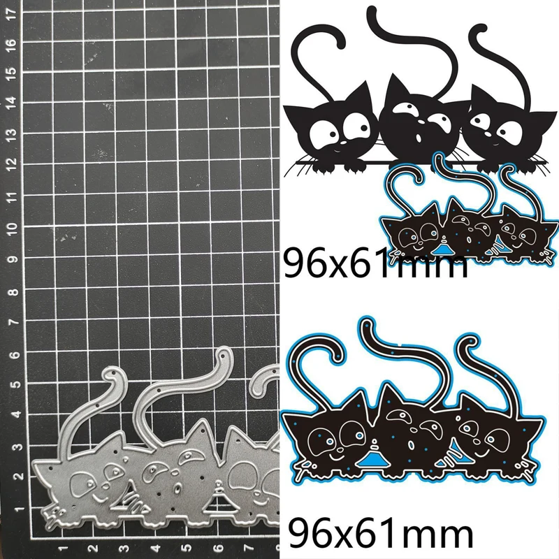 

Cats Metal Cutting Dies Stencil Scrapbooking DIY Album Stamp Paper Card Embossing Decor New Dies