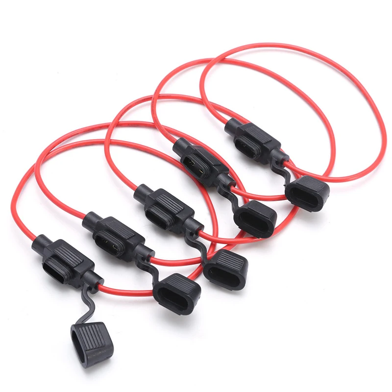 Mini boîte à fusibles de voiture 14AWG, type de lame, porte-fusible en ligne, étanche pour voiture 2V 30A, prise de commutateur de coupure de fil Hurcycles, 5 pièces