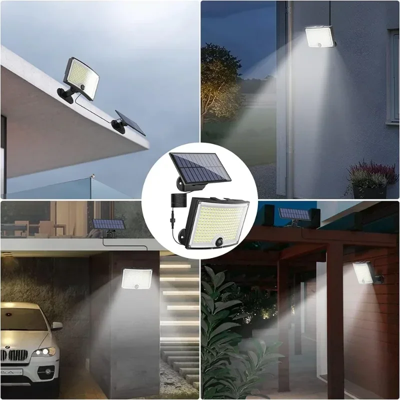 1pcs/2pcs solar lights, LED outdoor solar remote control wall lights,curved split outdoor waterproof solar lights, garage lights