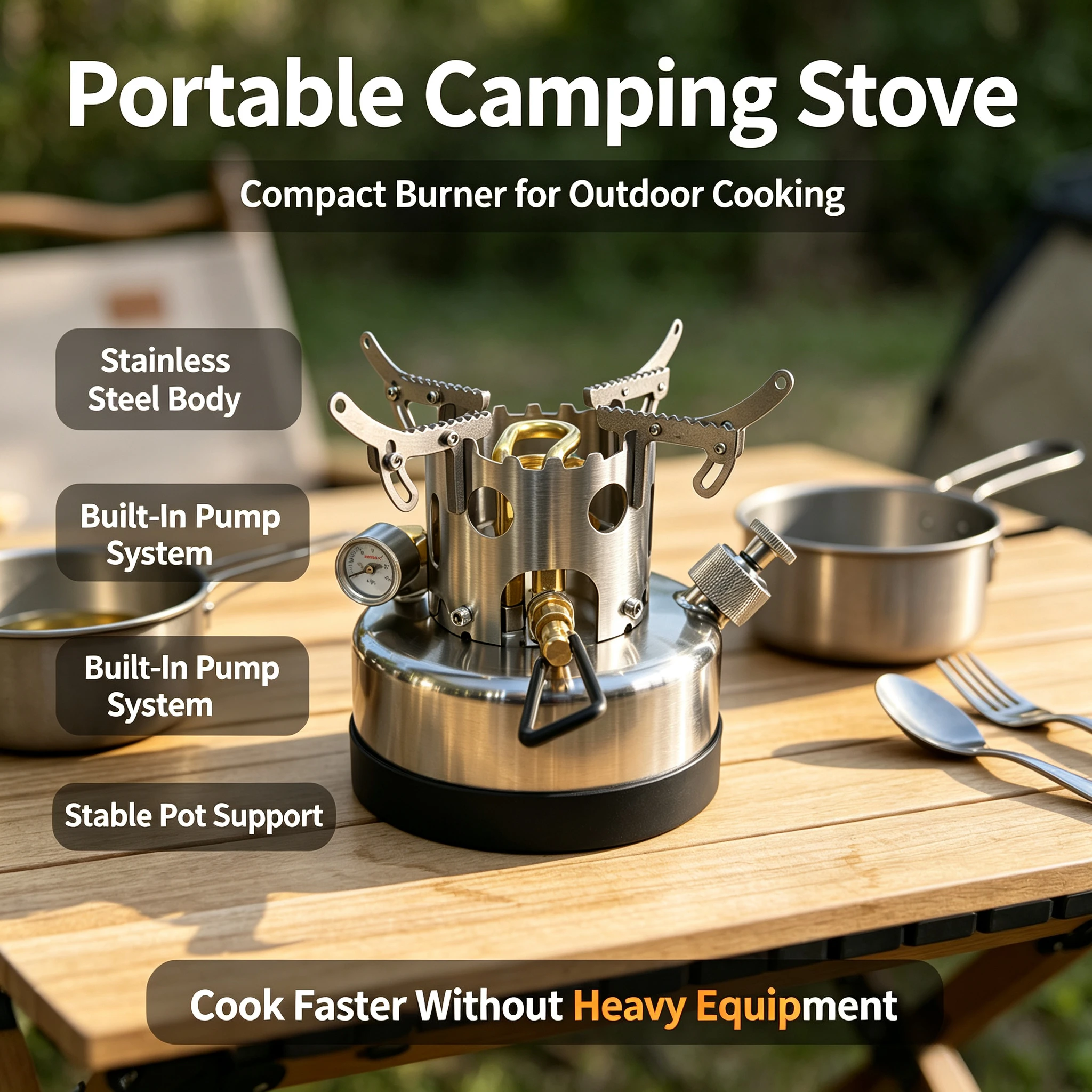 Portable Mini Camping Stove Durable Outdoor Cooking Burner For Picnic Hiking Tea Boiling Backpacking