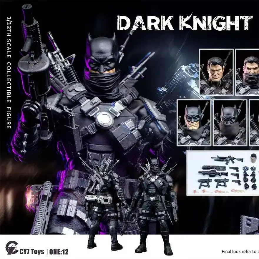 CY7toys 1/12スケール コレクタブルフィギュア バットヒーロー ナイトナイト フルセット 6インチ メンズ ソルジャー アクションフィギュア ボディ ベストファン ギフト ドール
