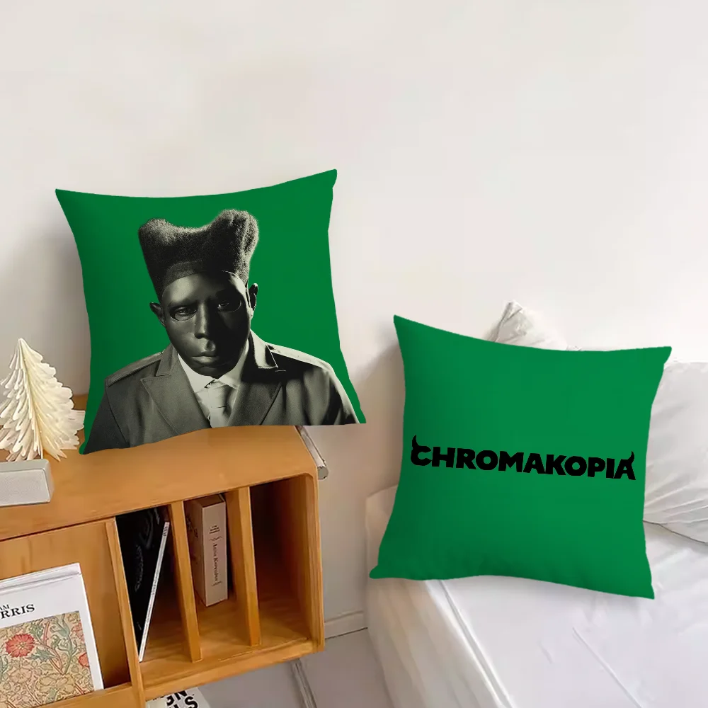 Rapper T-Tyler The Creator Chromakopia Pillow Case Sofa Living Room Bedroom Headboard Backrest Cushion Square Cushion Nap Time