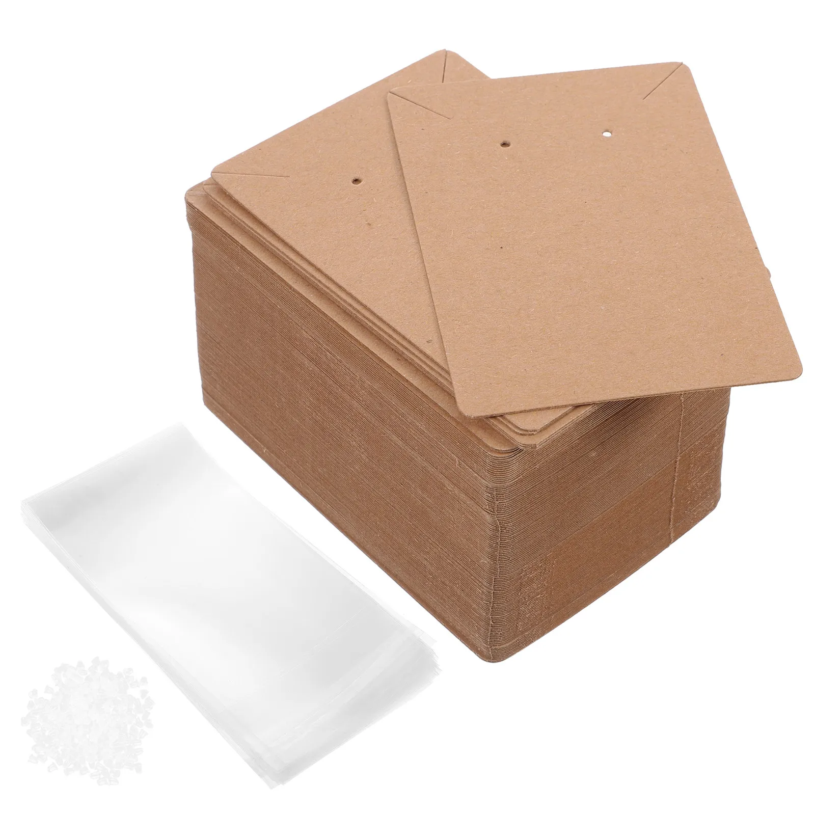 

120Sets Jewelry Cards Kraft Paper Earring Display Packaging Bags Holder DIY Earrings Storage Organizer Backs Earring Cards