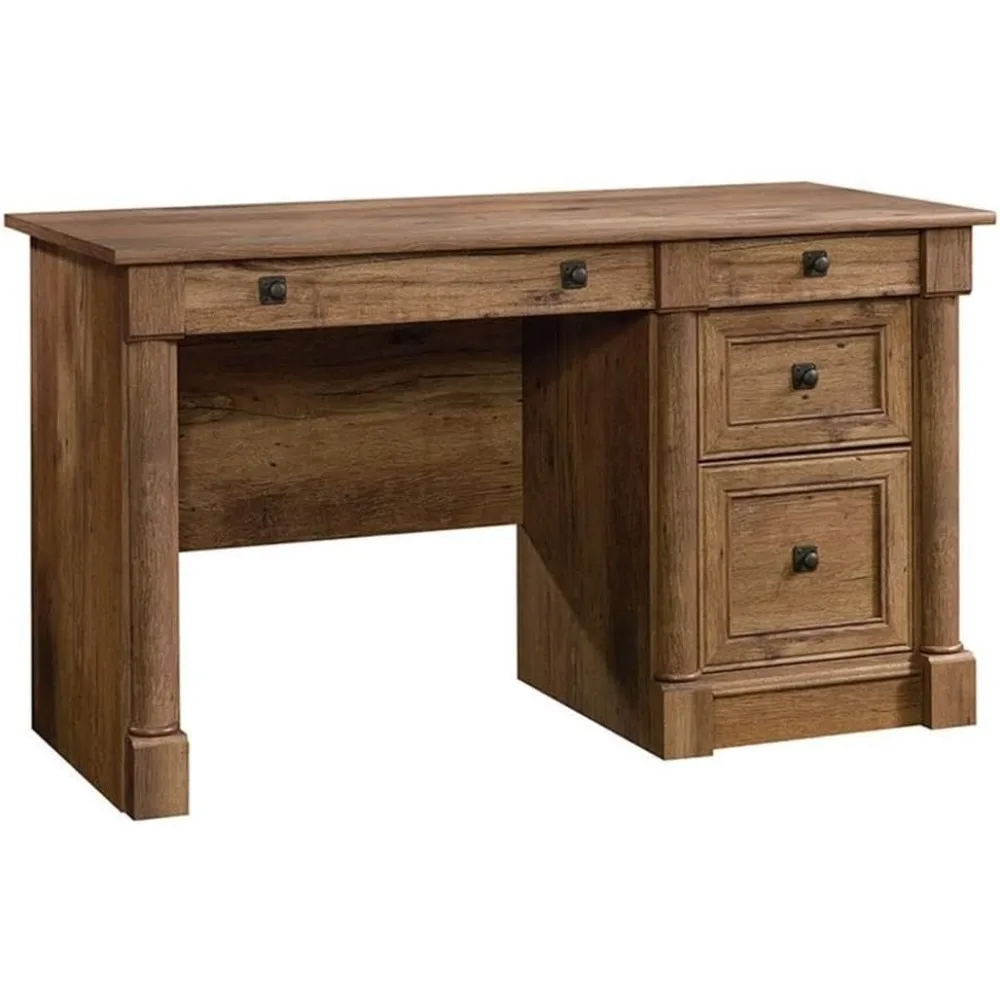 

Classic Vintage Oak Home Office Desk with Storage Drawers