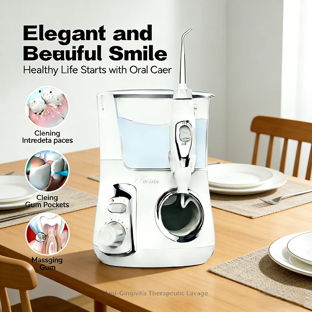 

800ML Electric Water Flosser for Deep Clean, 10 Adjustable Modes 5 Nozzles, Oral Irrigator for Fresh Breath & Cavity Defense