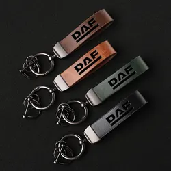 Luxury Genuine Leather Keychain Car Key Ring Holder Jewelry Custom Gift For DAF Car XF 95 105 Keychain