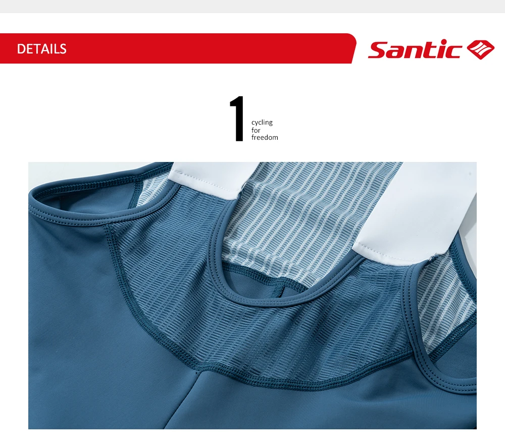 Santic Herren-Sommer-Radsport-Trägerhose, atmungsaktiv, schnell trocknend, Schwammkissen, 5 Stunden Komfort, stoßfest, rutschfest, Fahrrad-Shorts – Detail 7