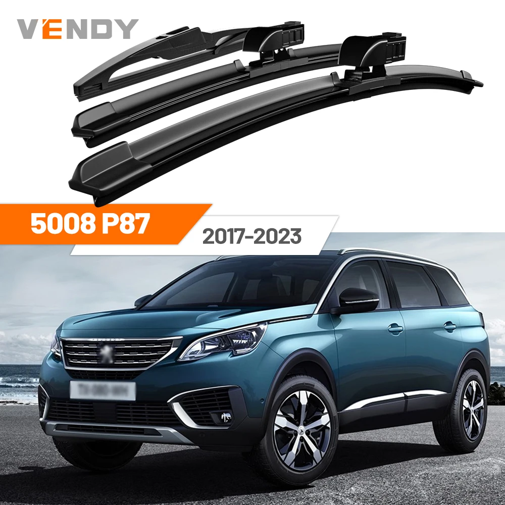 

For Peugeot 5008 P87 2017-2023 2018 2019 2020 2021 2022 Front & Rear Windshield Wiper Blades Windscreen Wipers Set Accessories