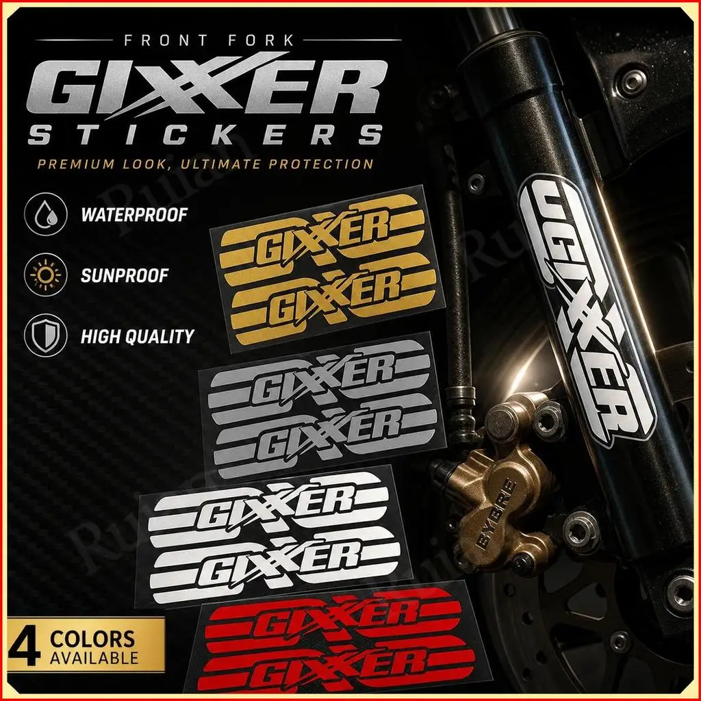 For GIXXER Front Fork Vinyl Stickers Waterproof Sunproof Decal 4 Colors Optional Shock Absorber Decor Motorcycle Mod Accessories