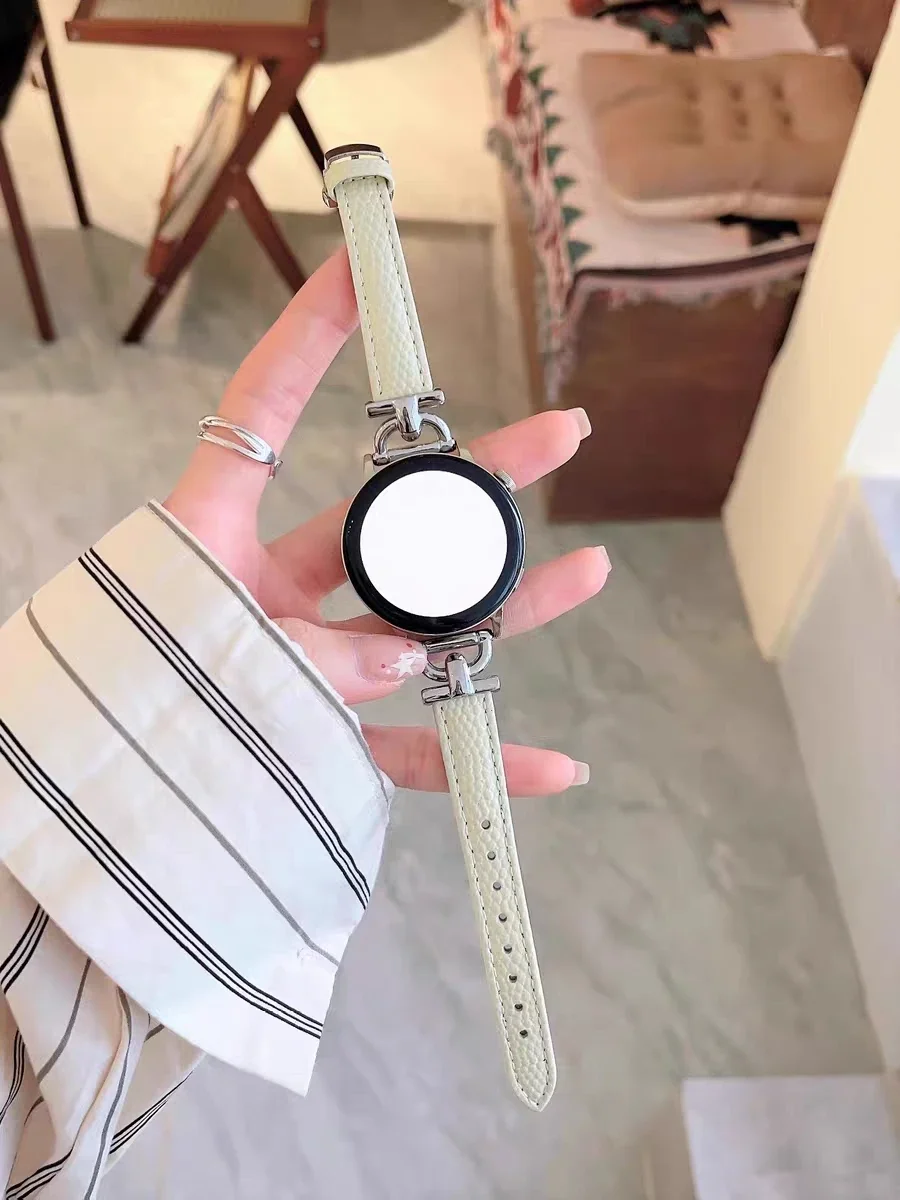 Nice Metal strap leather loop link For Samsung Galaxy Watch 7 FE 5 Pro 4 6 classic 44mm 40mm sport bracelet correa band