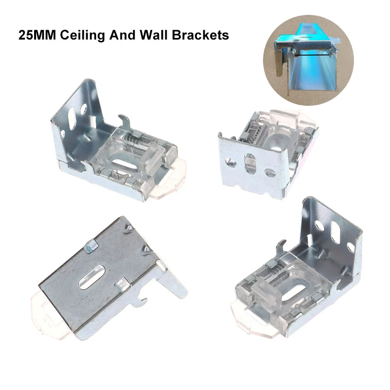 4Pcs 25MM Ceiling Wall Brackets For Venetian Blinds Rail Loading Mounting Blinds Accessories Fixing Mounting Holder Clamps