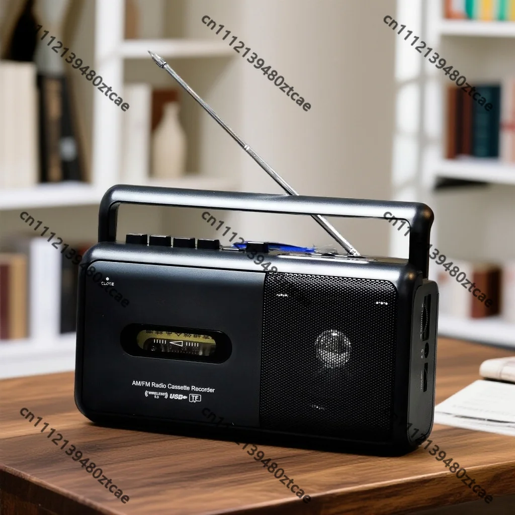 Stereo Cassette Recorder Radio Bluetooth Speaker Support Card Rechargeable Tape Player