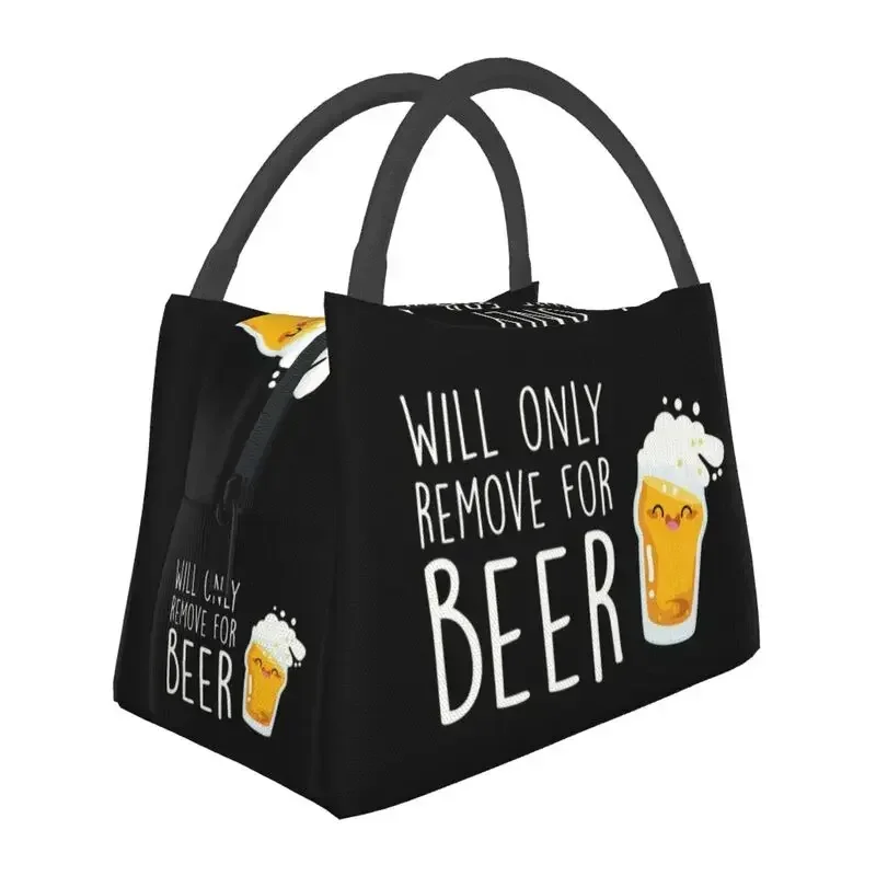 Will Only Remove For Beer-Alcohol Lover Insulated Lunch Tote Bag for Women Portable Thermal Cooler Bento Box Hospital Office