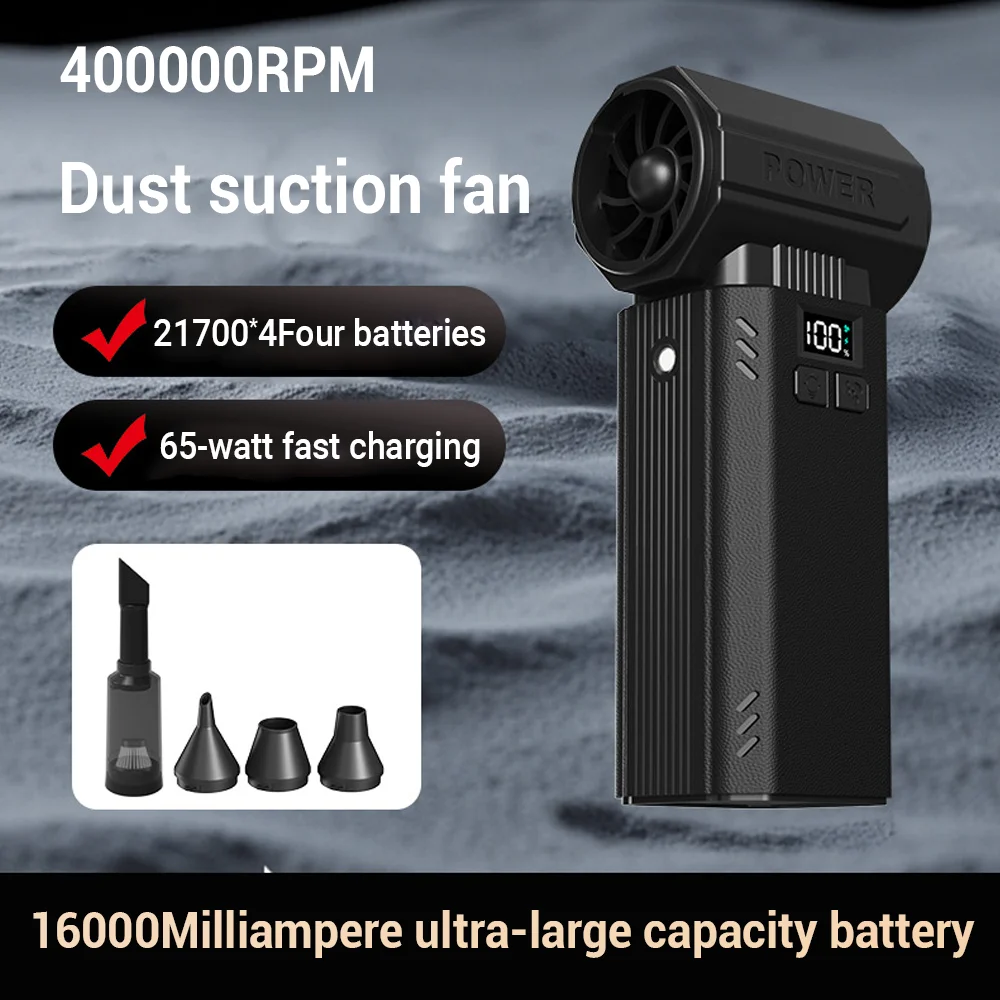 

Turbo Fan 400000RPM Turbo jet Fan Powerful Blower 600G Multifunctional Electric Blower Fan 60 m/s Wind Speed ​​20000mAh