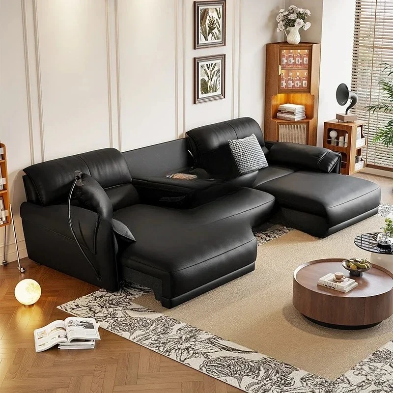 

20031YYremote control electric function leather sofa bed modern simple living room dual-purpose can be automatically retractable