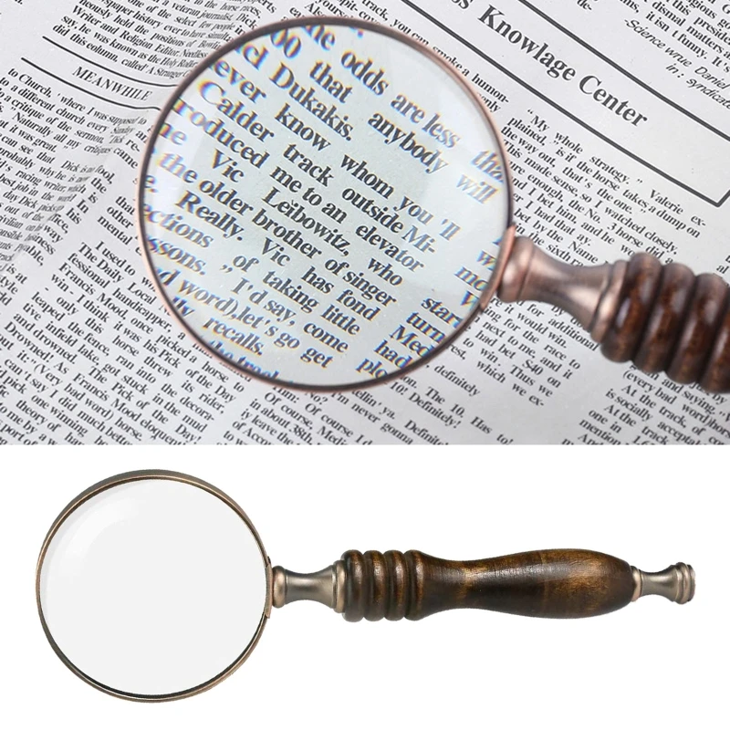 10X Handheld Magnifying Glass Antique Metal Magnifier with Blackwood Handle Drop Shipping