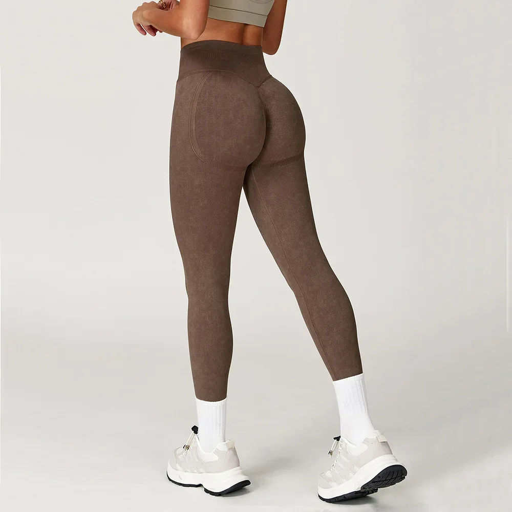 Yoga Pants Impact Leggings Women Seamless Sports Yoga Pant High Waist Ribbed Gym Clothes Fitness Workout Wear Scrunch Bum Tights