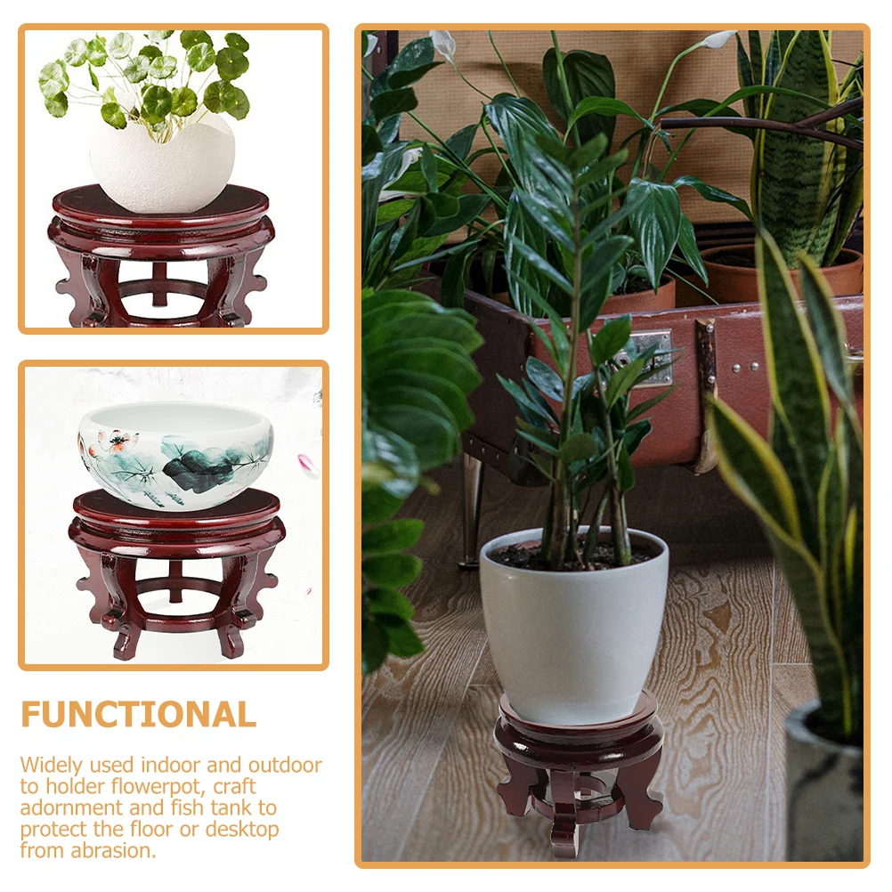 

Flower Pot Base Wood Stand Vase Potted Plants Rack Indoor Holder Decor Bonsai Wooden Planter Garden Riser Storage Craft