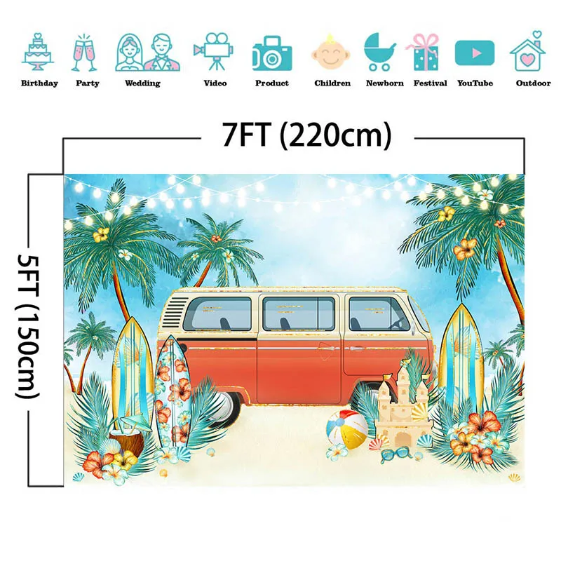 Mocsicka الاستوائية شاطئ حفلة خلفيات للتصوير الفوتوغرافي الصيف البحر الزفاف الطفل عيد ميلاد الزفاف دش خلفية صور استوديو ديكور