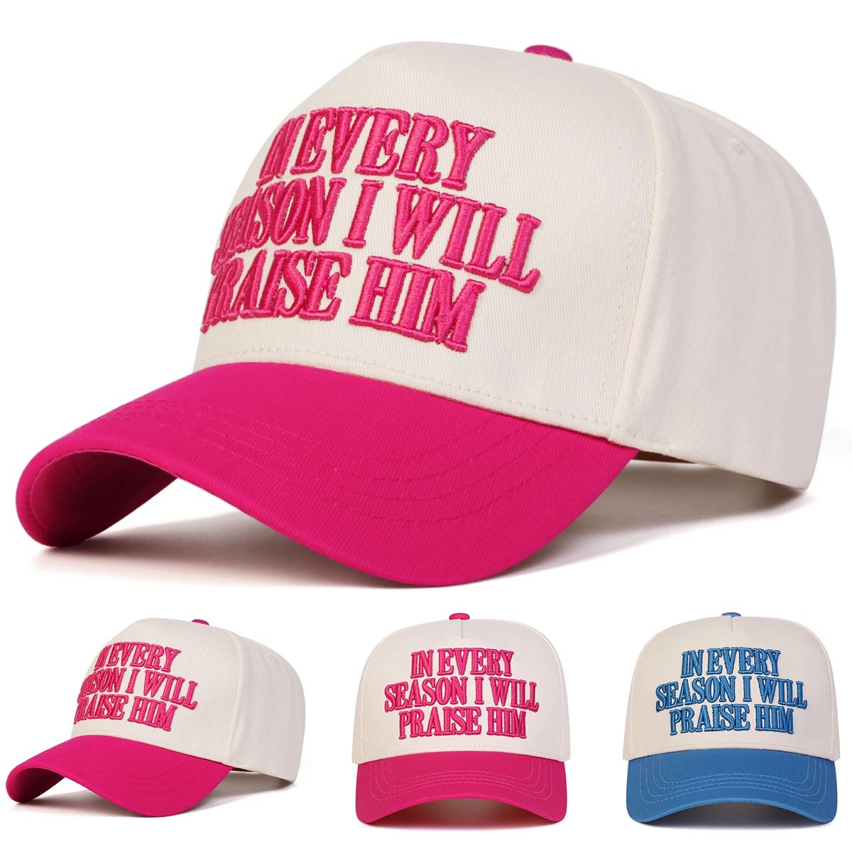 Unisex PRAISE HIM Embroidery Baseball Caps Spring Autumn Outdoor Adjustable Casual Hats Sunscreen Hat Sports Cap