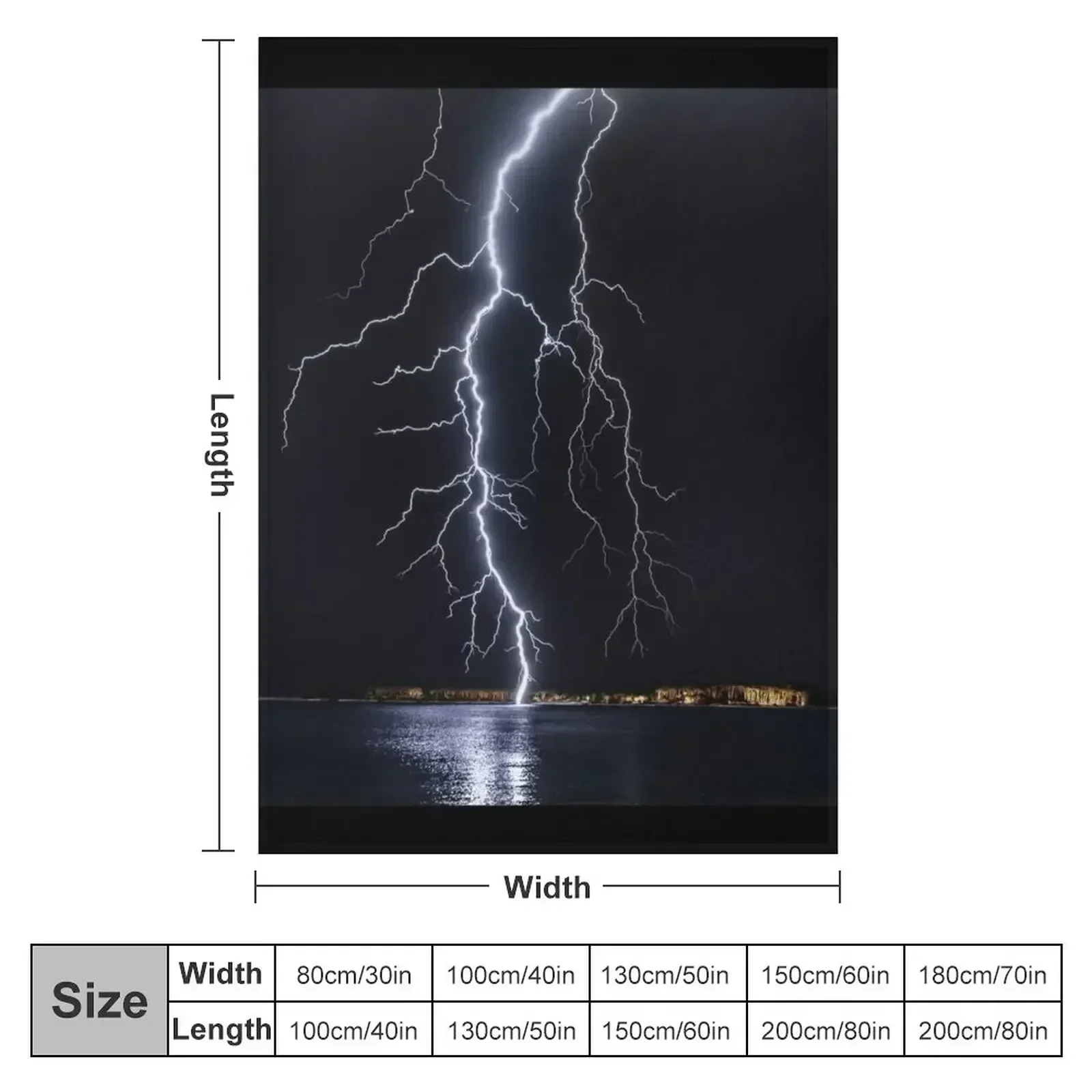 Lightning Bolt Struck Throw Blanket couch cozy soft plush fuzzy picnic outdoor blanket